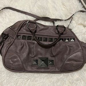 Marcia leather hobo bag lavender with metal accents